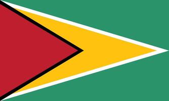 Classic flag Guyana. Official flag Guyana with size proportions and original color. Standard color and size. Independence Day. Banner template. National flag Guyana with coat arms. vector