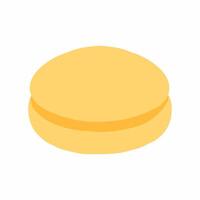A yellow macaron on a white background vector