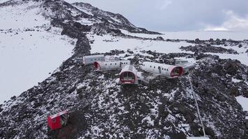 LeapRus high-altitude refuge on Elbrus mountain in a snowy setting video