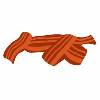 Bacon wrapped around a white background vector