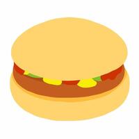 A hamburger is shown on a white background vector