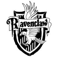 Harry Potter Ravenclaw in outline doodle style. Hogwarts Legacy game. Magic school of witchcraft and wizardry. Illustration isolated on white background. vector