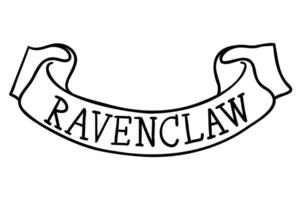Harry Potter Ravenclaw scroll in doodle style. Illustration isolated on white background. vector