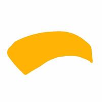 A yellow curved object on a white background vector