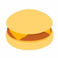 A hamburger is shown on a white background vector