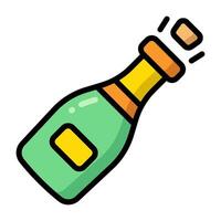 Simple Champagne colorful icon. The icon can be used for websites, print templates, presentation templates, illustrations vector