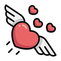 Simple Flying Heart colorful icon. The icon can be used for websites, print templates, presentation templates, illustrations, etc vector