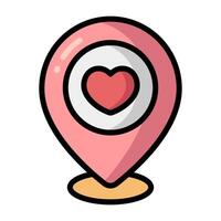 Simple Love Location colorful icon. The icon can be used for websites, print templates, presentation templates, illustrations, etc vector