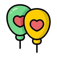 Simple Balloons colorful icon. The icon can be used for websites, print templates, presentation templates, illustrations vector