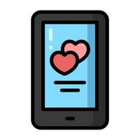 Simple Dating App colorful icon. The icon can be used for websites, print templates, presentation templates, illustrations, etc vector