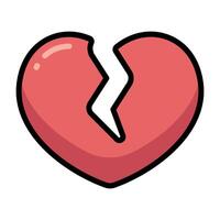 Simple Broken Heart colorful icon. The icon can be used for websites, print templates, presentation templates, illustrations, etc vector