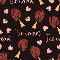 Seamless pattern popsicle with hearts vector