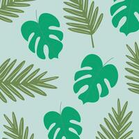 Hand drawn minimal tropical shapes pattern. Summer background with bright abstract tropical leave vector