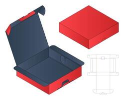 Box packaging diecut template. 3d mock-up vector