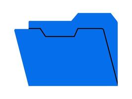 Hand drawn cute illustration of empty folder. Flat blank file archive in colored doodle style. Planning or time management icon. Office data storage. Catalog or organizer. Isolated. vector