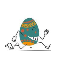 an illustration of an egg running vector