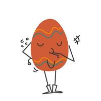 an illustration of an easter egg with a face vector