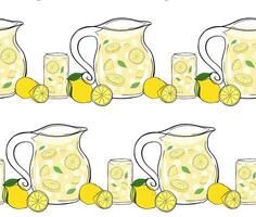 Citrus fruits lemonade lemon close up seamless pattern. graphic line ink illustration for food design, recipe, cook book, packages, menu, food ads and decor vector