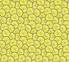 Lemons slices close up seamless pattern. graphic line ink yellow illustration on transparent background. fruit background for banners, print for fabric, labels, t-shirt printing. vector