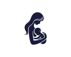 Mother and child icon illustration vector