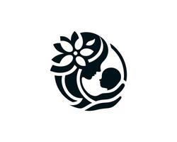 Mother and child icon logo design vector