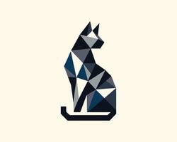 A cat is made out of triangles in this logo vector