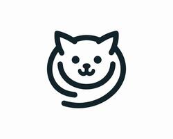 A cat is in the middle of a circle icon vector
