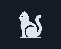 A cat icon on a black background vector