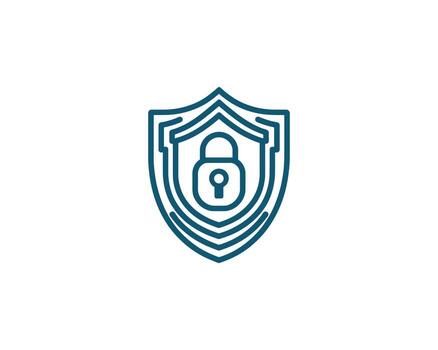 A shield with a lock on it vector
