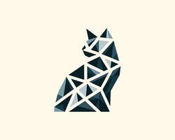 A cat is made out of triangles vector
