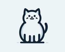 A cat icon with a black outline vector