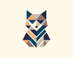A geometric fox with a geometric pattern vector
