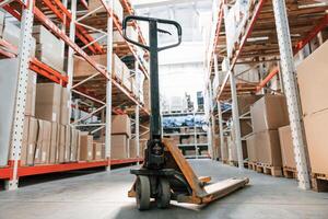 Close up view of platform trolley that is in the storage, photo