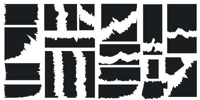 Black silhouette of torn pieces of paper of different sizes and shapes vector