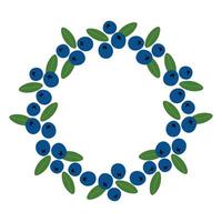 Frame with Blueberry on isolated background for text. Border design with berries bush for label, template, sign, print, paper, logo, wrapping, card. Food, medical plant, harvest vector