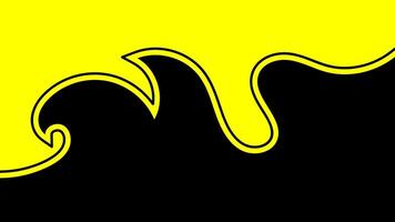 Yellow and black abstract wave background vector
