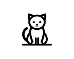 A black and white cat icon on a white background vector