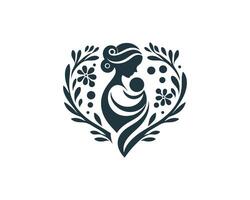 Mother and child logo design vector