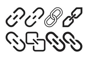 Chain, link icon . Link icon, Various Black and White Chain Link Icons vector
