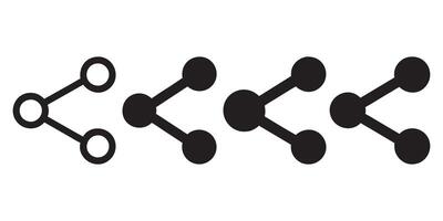 Simple Share Icons in Black and White Variations, Share icons set. Share simple button in different shape. Global network connection. Communication icon symbol. Illustration vector