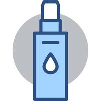 Visual Icon of Blue Liquid Dropper Bottle with Circular Background vector