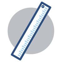 Measuring Ruler Icon in Blue and White with Circular Background vector