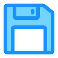 Floppy Disk Icon in Blue Representing Data Storage and Saving vector