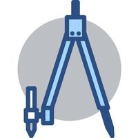 Drawing compass illustration used for drafting and architectural design projects vector