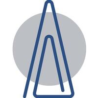 Presenting Blue Paper Clip Icon with Gray Circle Background Design vector