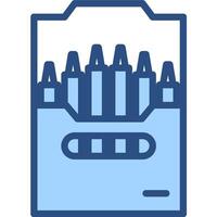 Open Box of Blue Crayons for Drawing and Coloring Activities vector