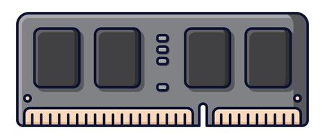 RAM memory computer. Computer RAM icon. Random access memory. Flat cartoon style. illustration. vector
