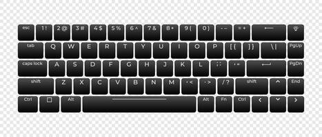 Computer keyboard button layout template with letters for graphic use. Modern computer keyboard vector