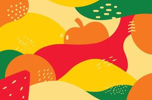 Abstract Fruit Pattern in Bright Colors vector