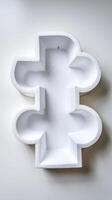 Styrofoam padding for product on white background photo